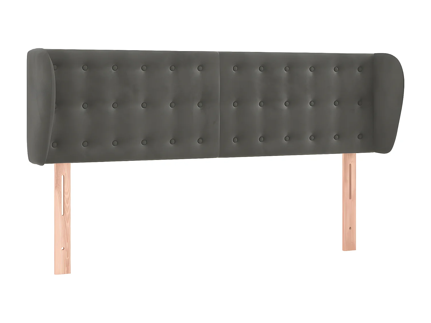 Cabecero de terciopelo gris oscuro 147x23x78/88 cm