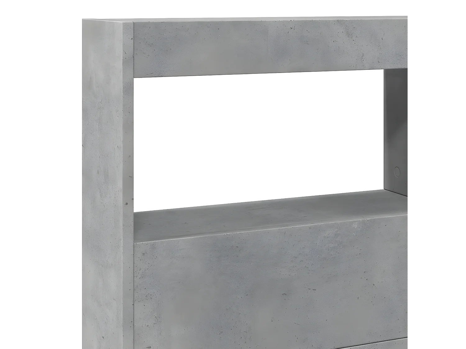 Armoire tête de lit avec LED gris béton 140x17x102 cm