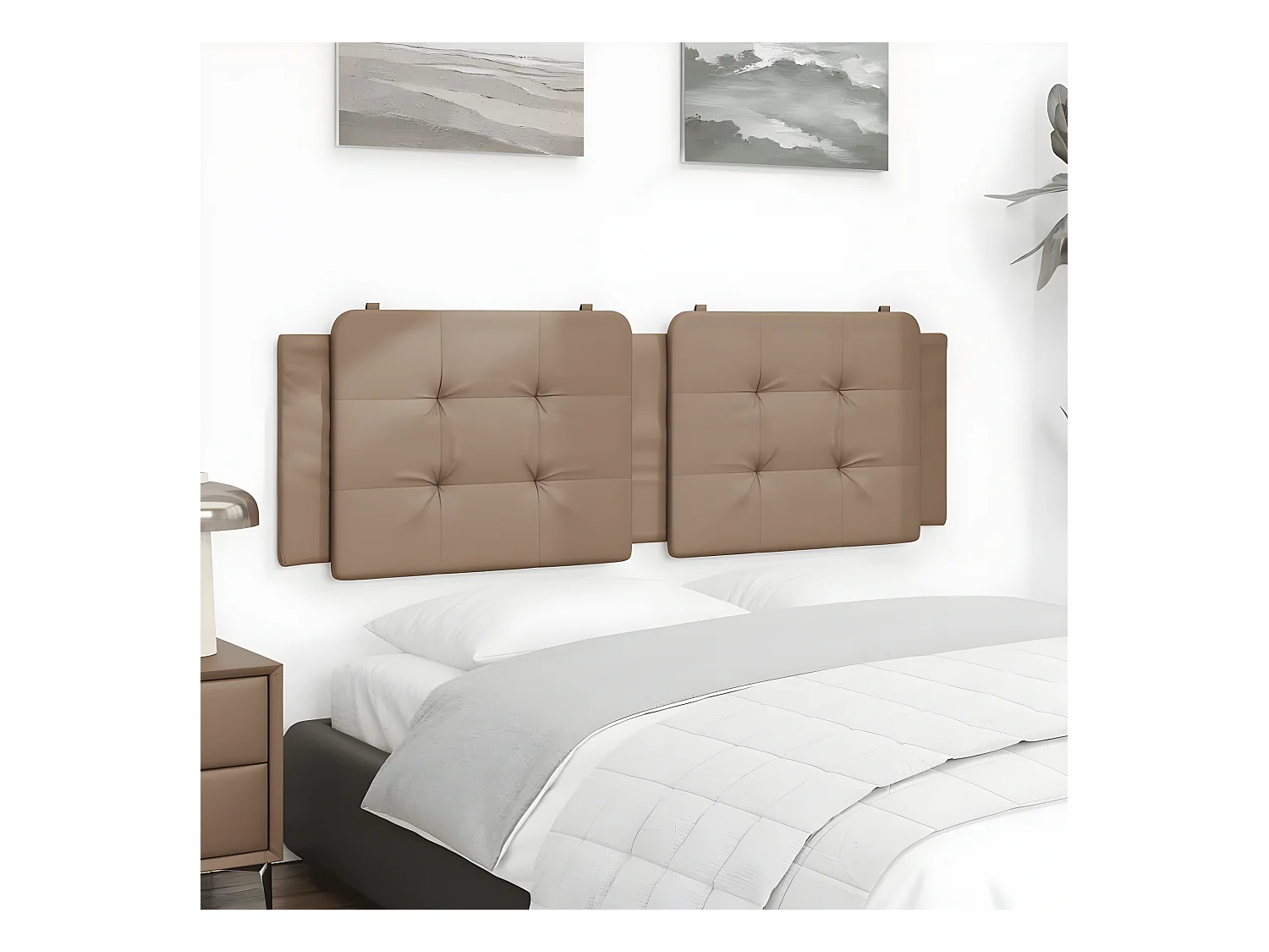 Coussin de tête de lit cappuccino 160 cm similicuir