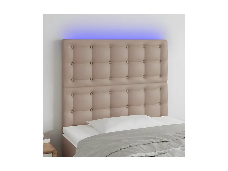 Tête de lit à LED Cappuccino 80x5x118/128 cm Similicuir