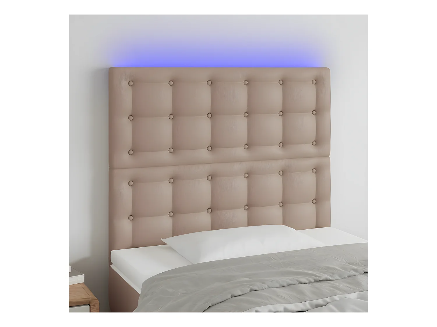 Tête de lit à LED Cappuccino 80x5x118/128 cm Similicuir