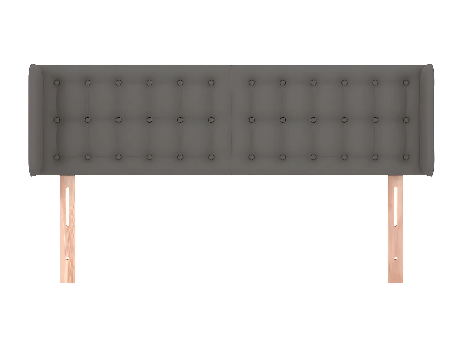 Tête de lit avec oreilles Gris 147x16x78/88 cm Similicuir