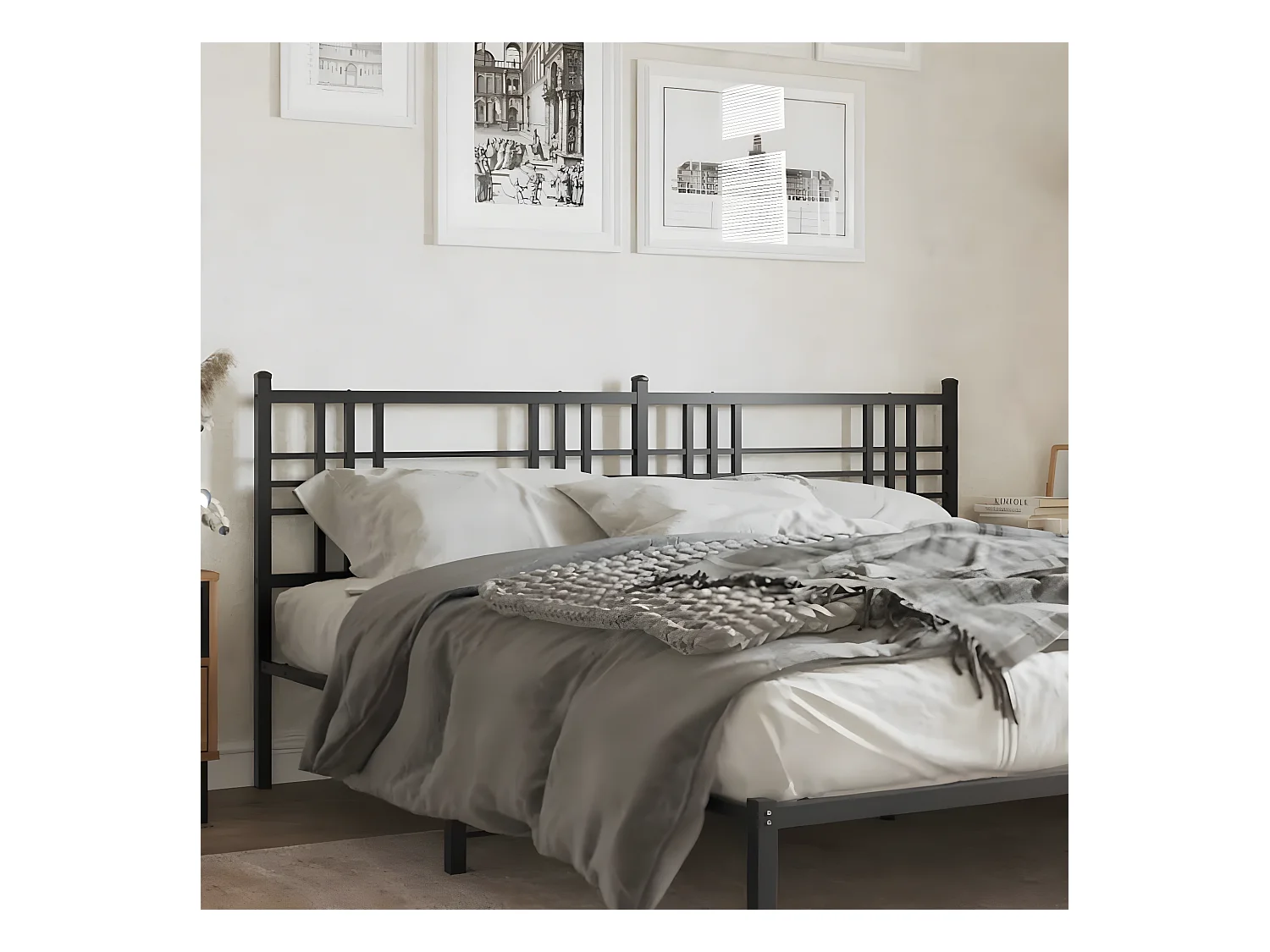 Tête de lit métal noir 180 cm