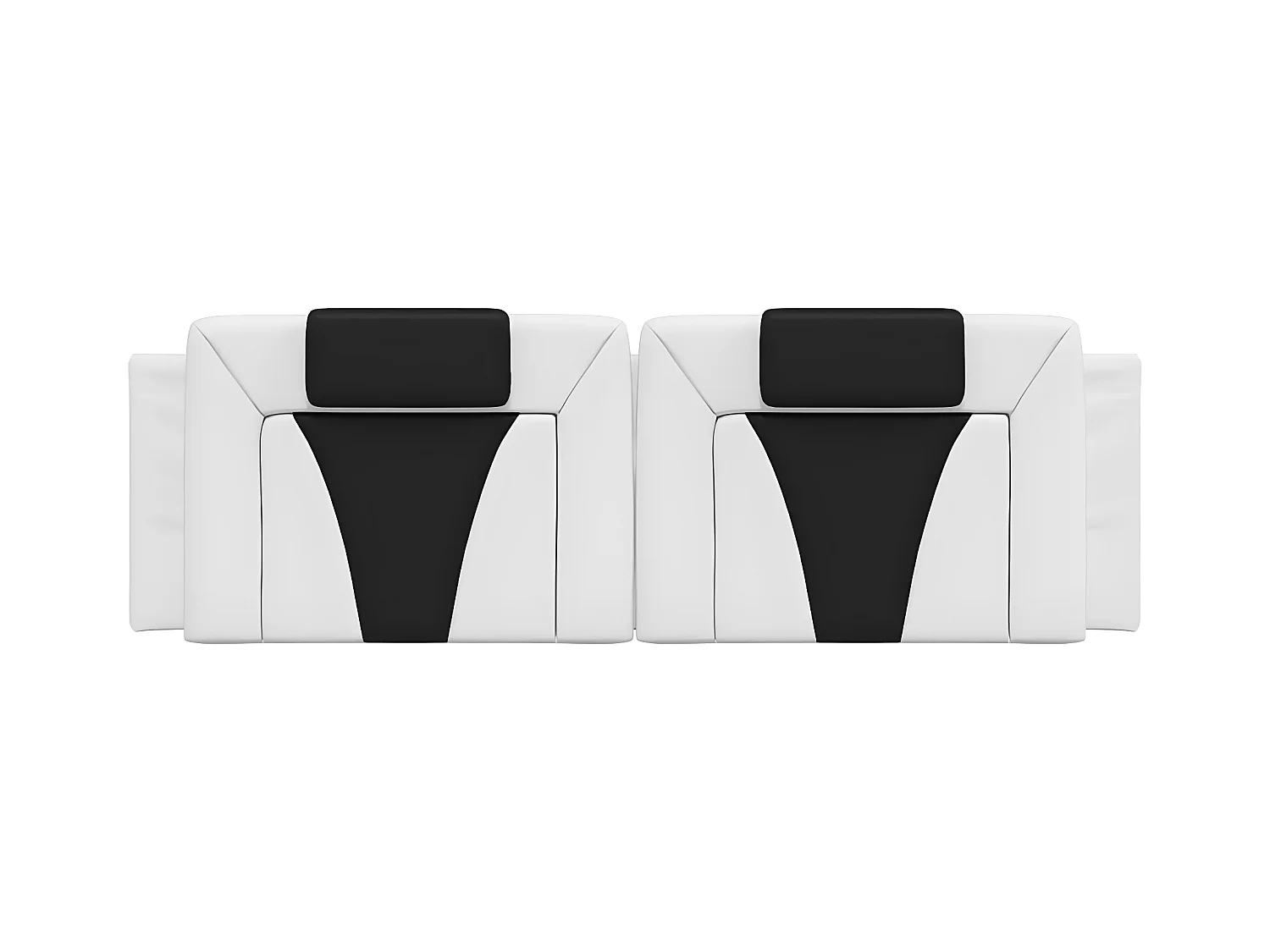 Coussin de tête de lit blanc et noir 160 cm similicuir