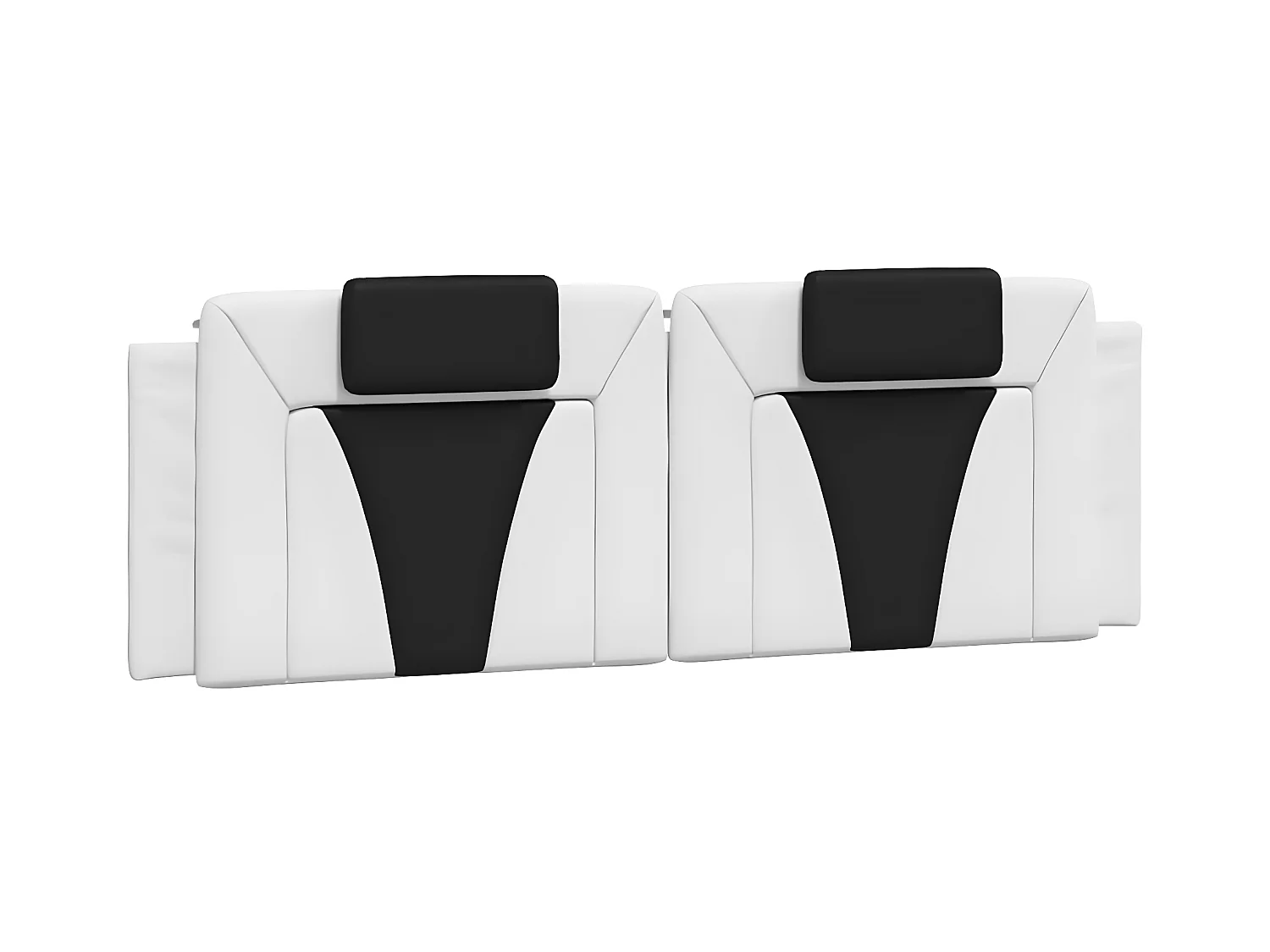 Coussin de tête de lit blanc et noir 160 cm similicuir