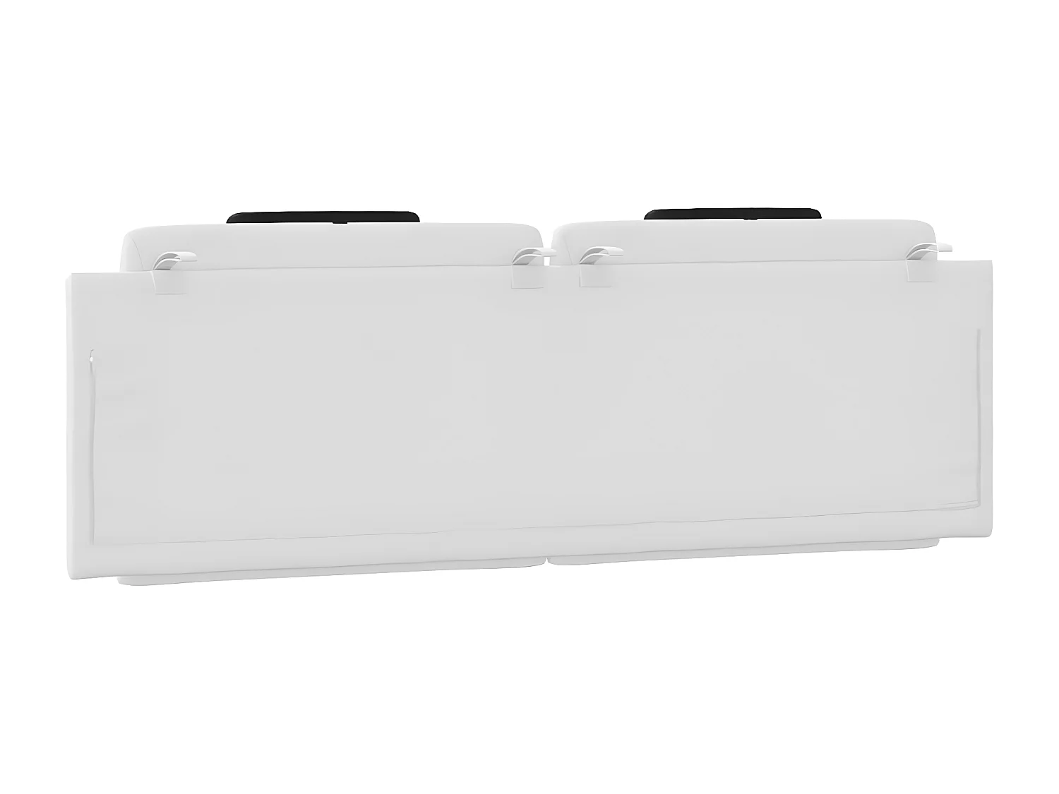 Almofadão de cabeceira 160 cm couro artificial branco e preto