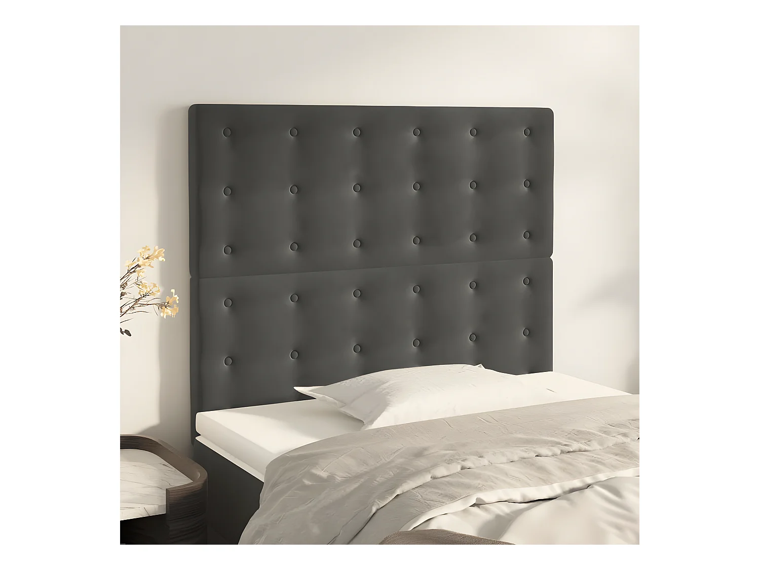 Têtes de lit 2 pièces Gris foncé 90x5x78/88 cm Velours