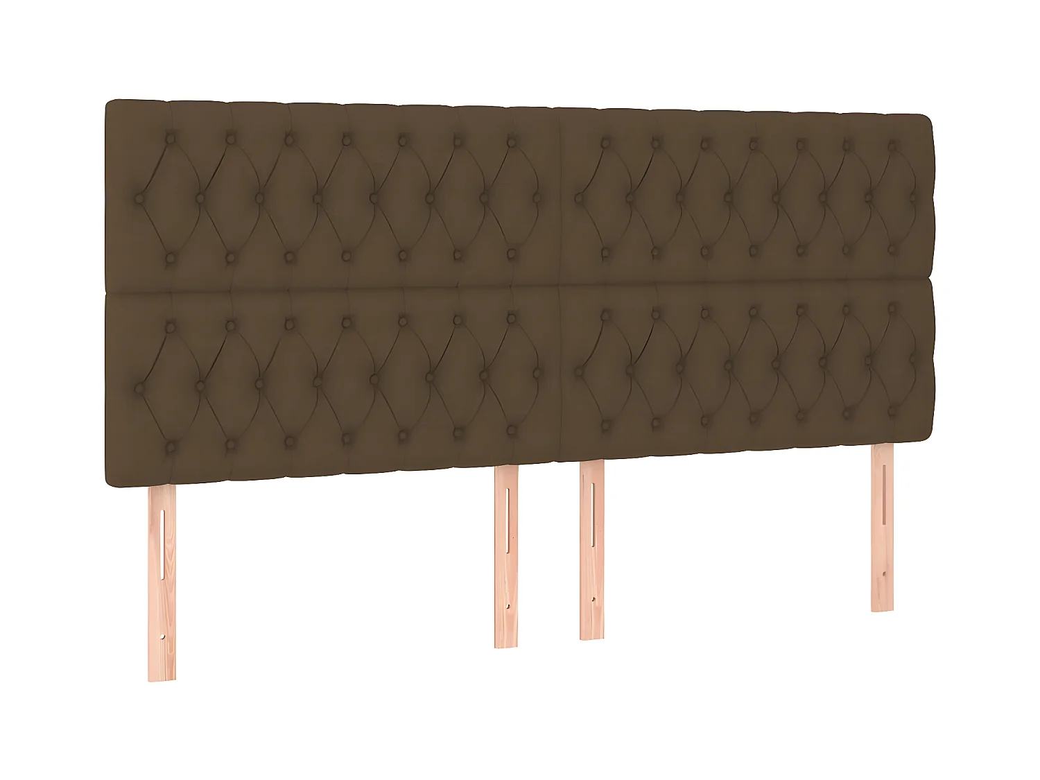 Tête de lit à LED Marron foncé 200x7x118/128 cm Tissu