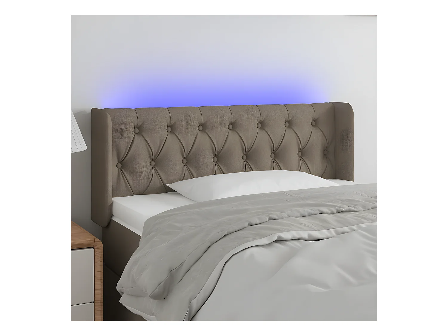 Tête de lit à LED Taupe 93x16x78/88 cm Tissu