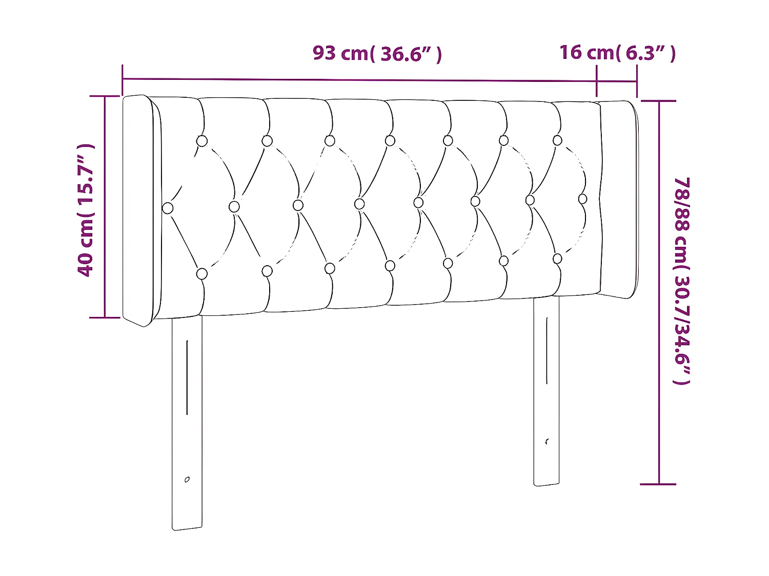 Hoofdbord LED 93x16x78/88 cm stof taupe