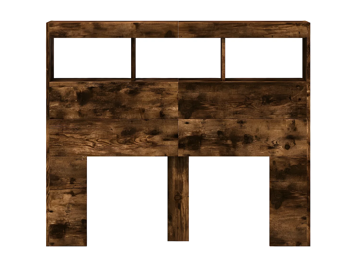 Armoire tête de lit avec LED chêne fumé 120x17x102 cm