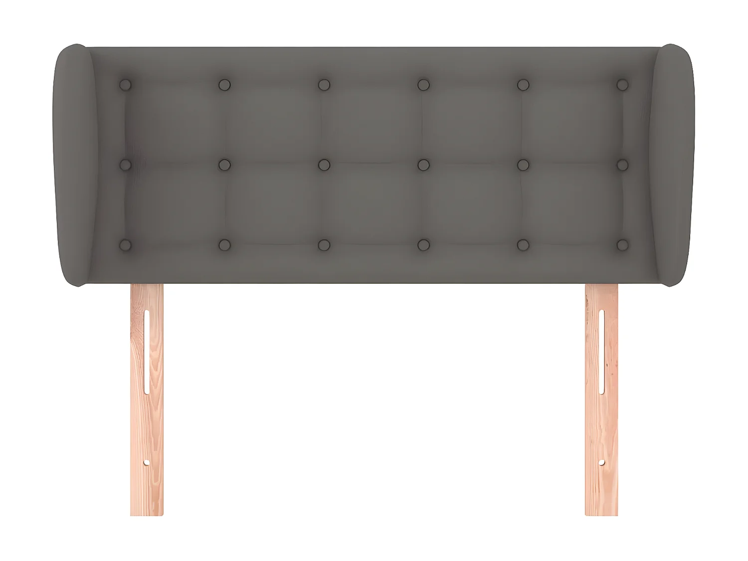 Cabecero de cuero sintético gris 93x23x78/88 cm