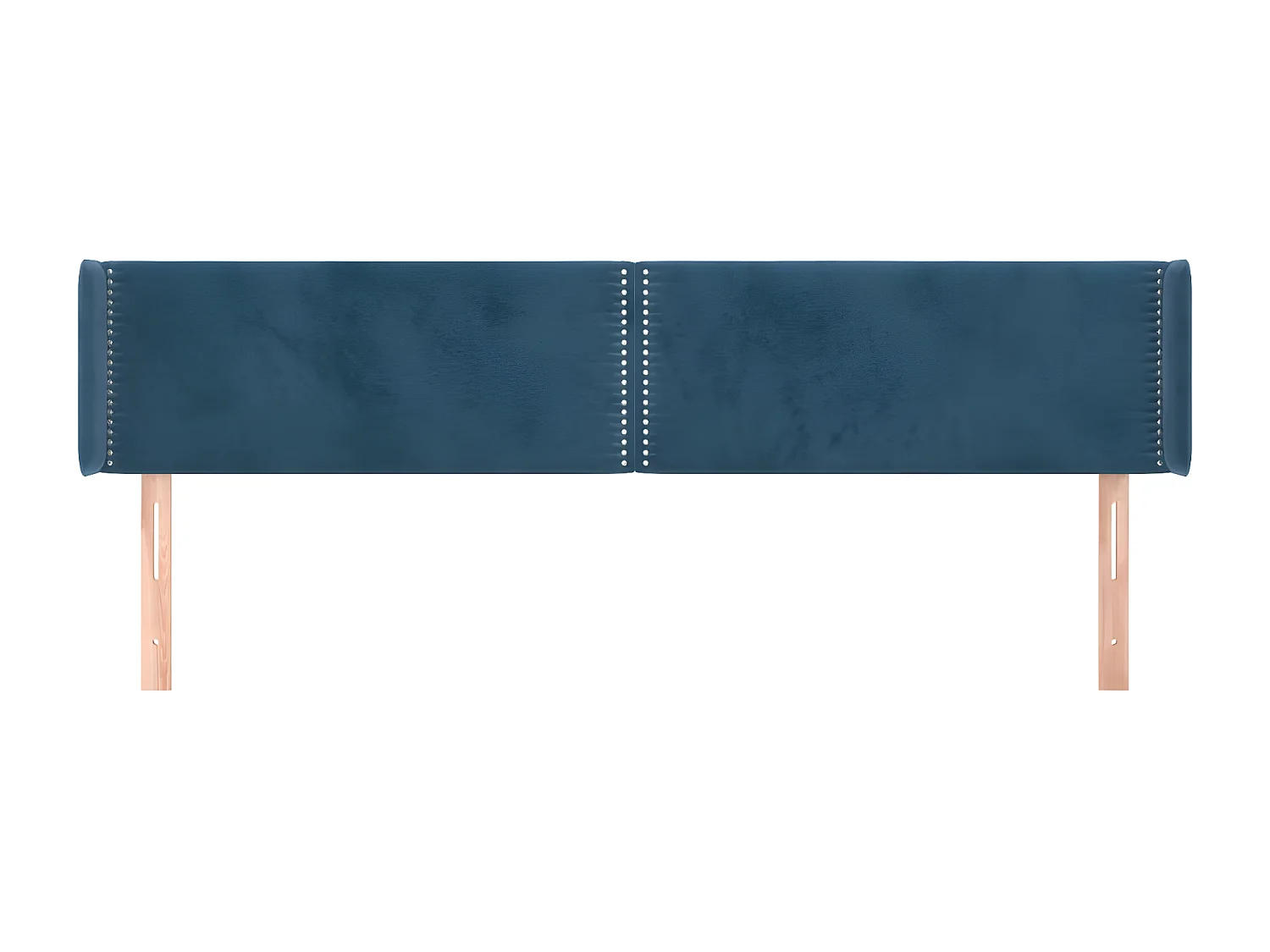 Tête de lit avec oreilles Bleu foncé 183x16x78/88 cm Velours