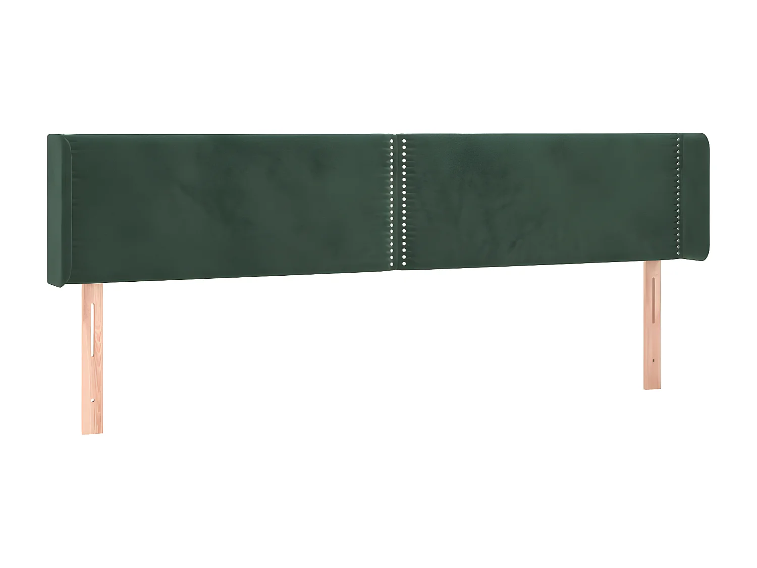 Cabeceira cama c/ luzes LED veludo 163x16x78/88 cm verde-escuro