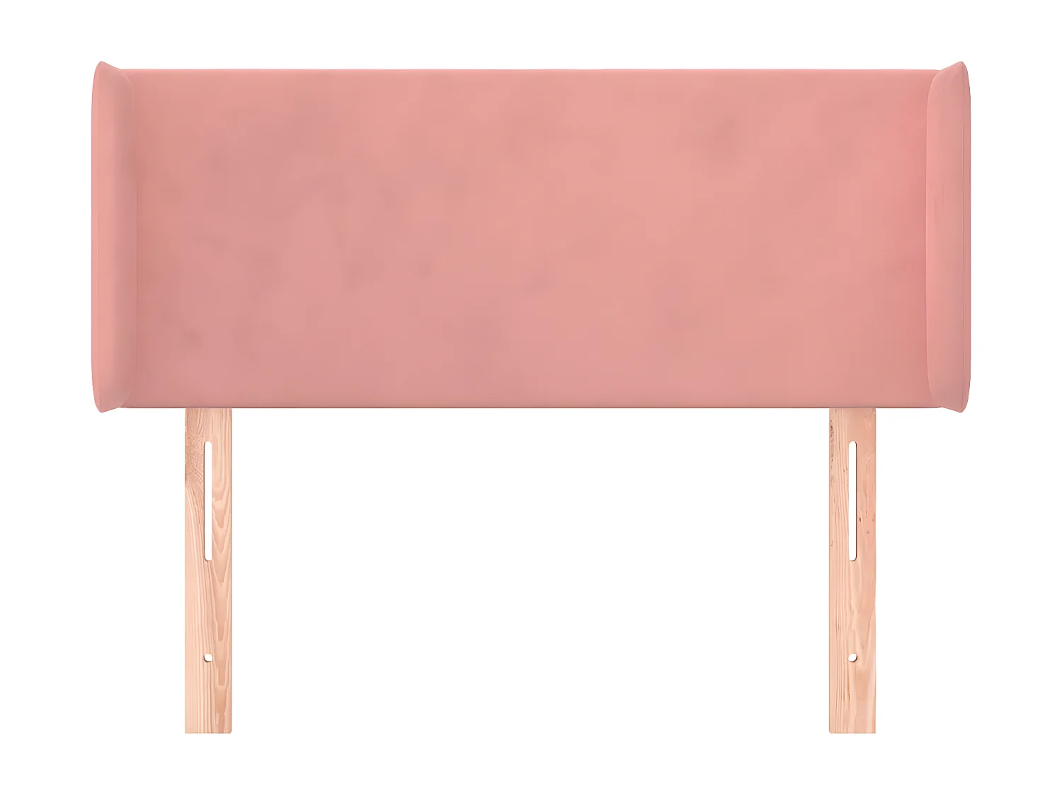Cabeceira de cama c/ abas veludo 103x16x78/88 cm rosa
