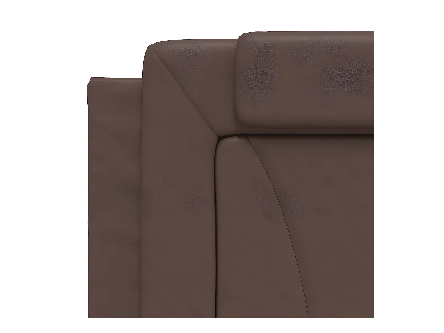 Cabecero de cama acolchado cuero sintético marrón 180 cm