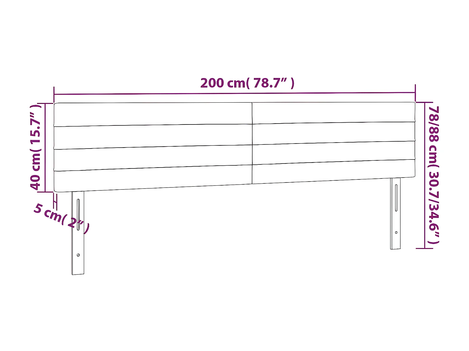 Têtes de lit 2 pièces Crème 100x5x78/88 cm Tissu