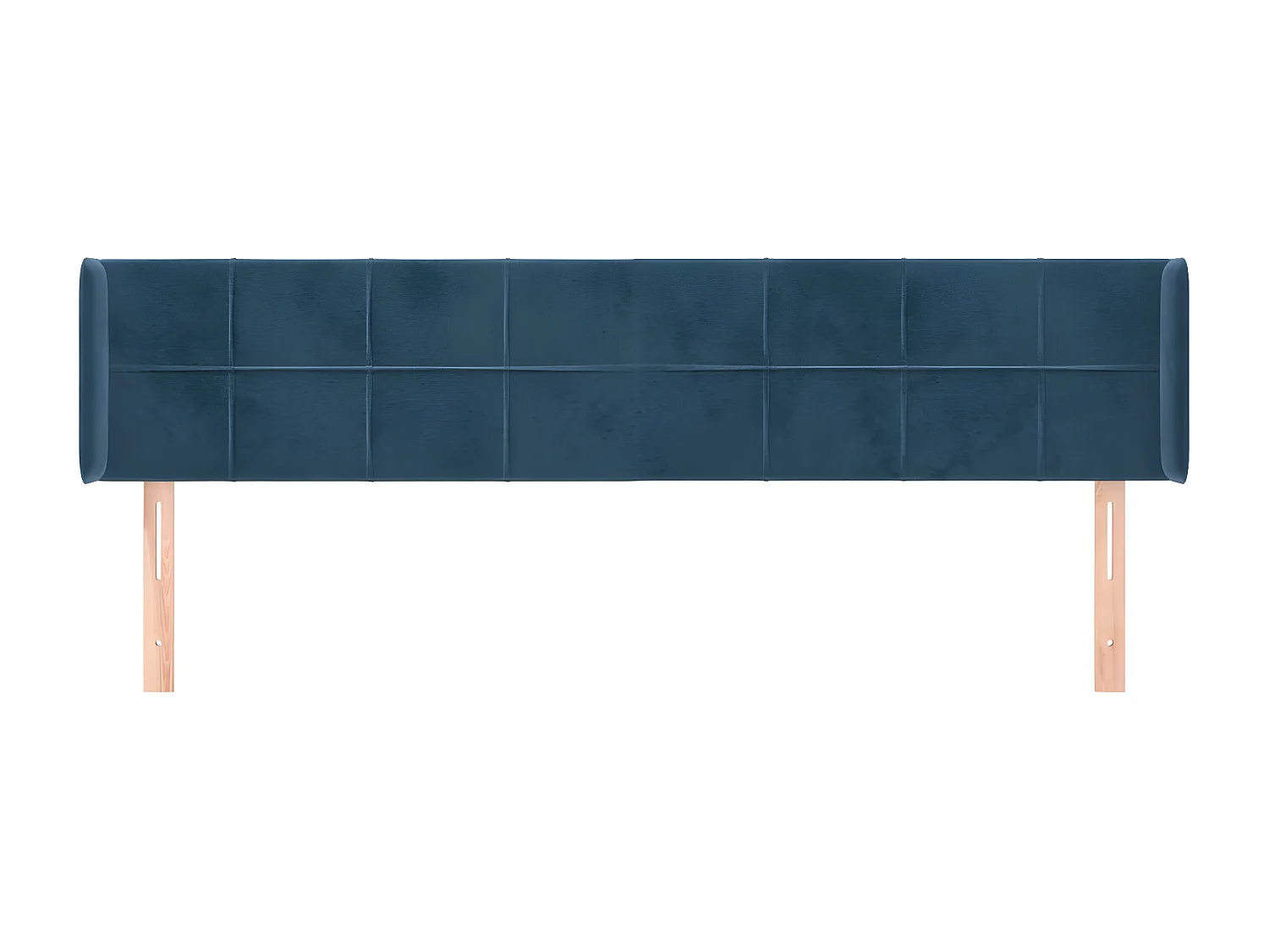 Tête de lit avec oreilles Bleu foncé 203x16x78/88 cm Velours