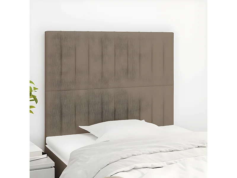 Têtes de lit 2 pièces Taupe 80x5x78/88 cm Tissu
