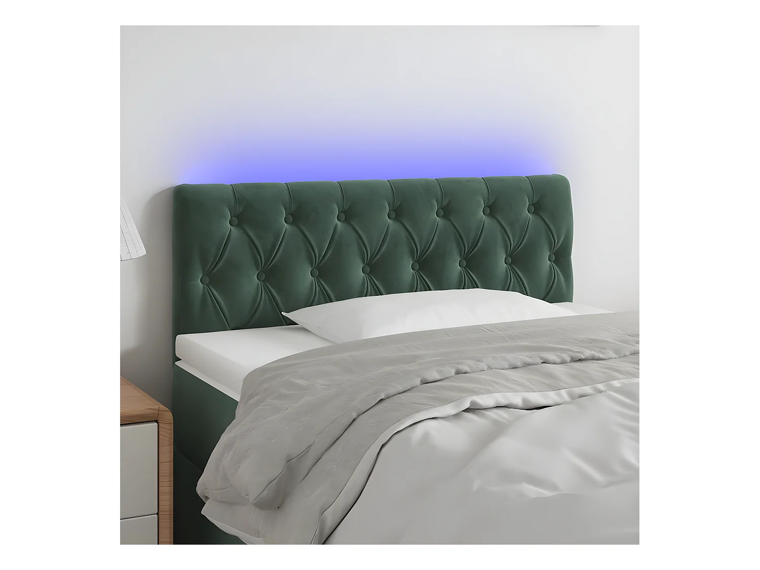 Tête de lit à LED Vert foncé 90x7x78/88 cm Velours