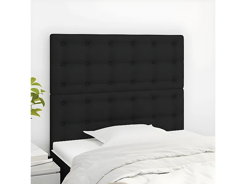Têtes de lit 2 pièces Noir 90x5x78/88 cm Tissu