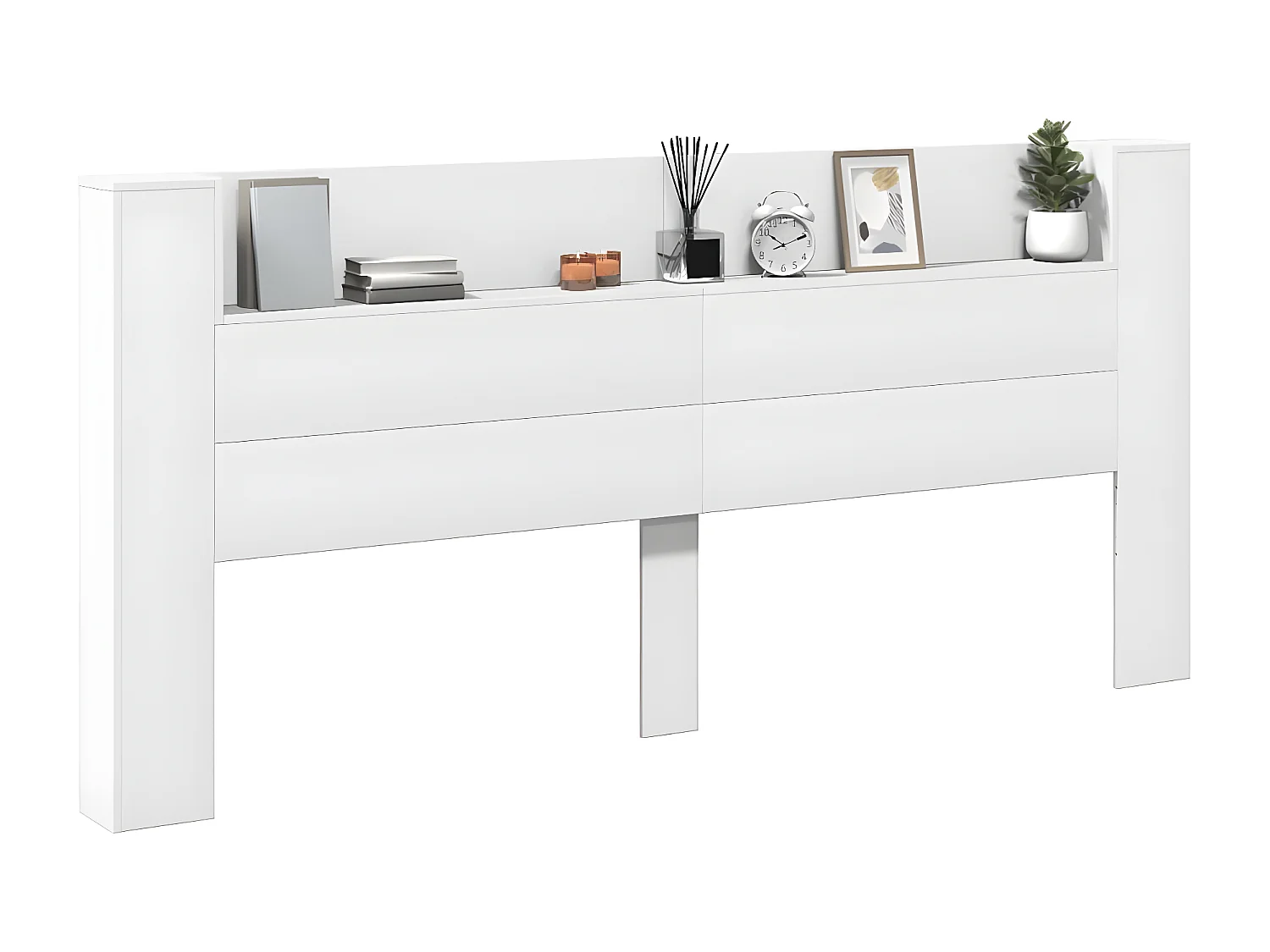 Armoire tête de lit avec LED blanc 220x16,5x103,5 cm