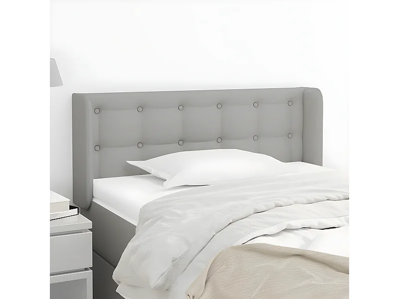 Tête de lit avec oreilles Gris clair 103x16x78/88 cm Tissu