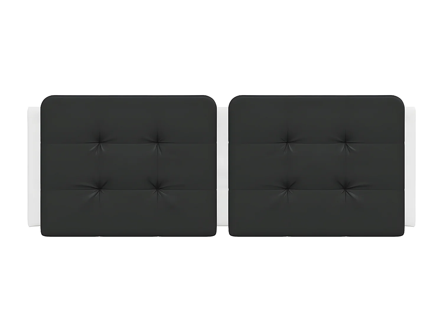 Coussin de tête de lit noir et blanc 120 cm similicuir