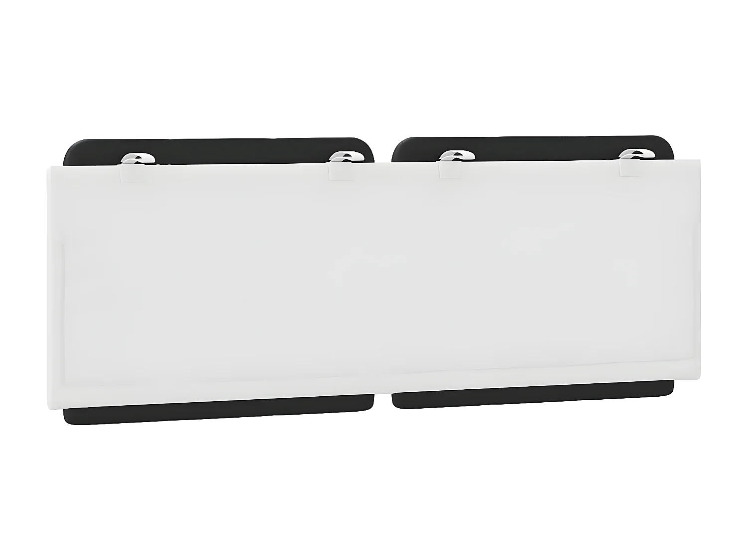 Coussin de tête de lit noir et blanc 120 cm similicuir