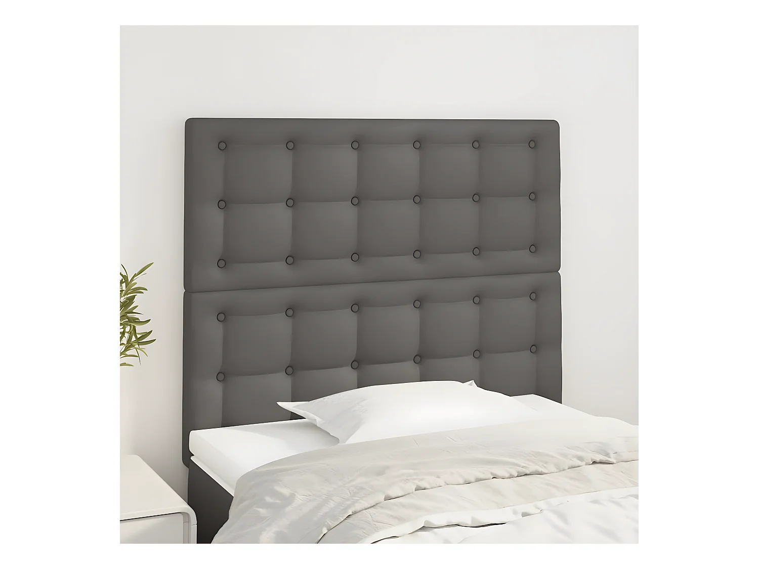 Têtes de lit 2 pièces Gris 100x5x78/88 cm Similicuir