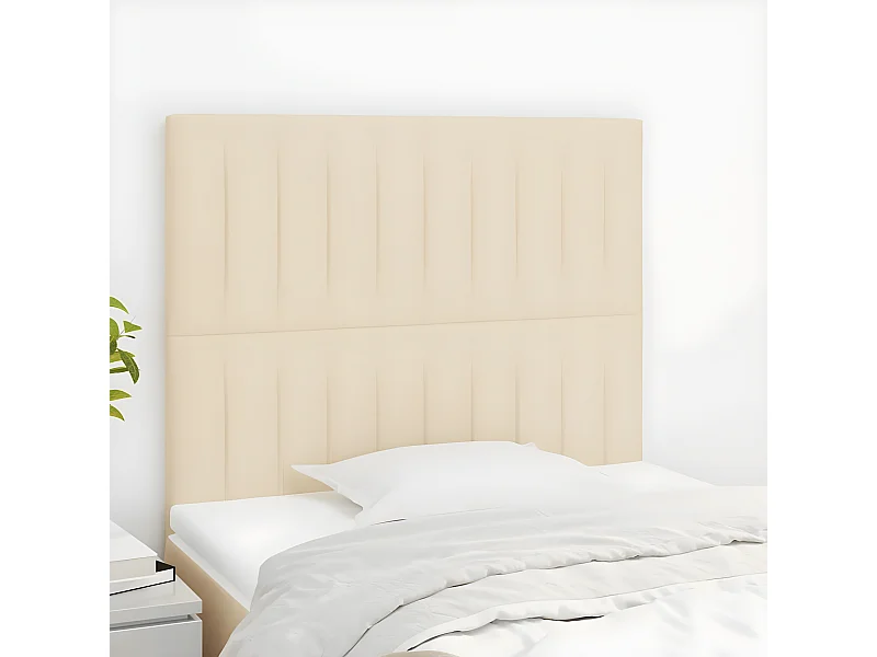 Têtes de lit 2 pièces Crème 80x5x78/88 cm Tissu