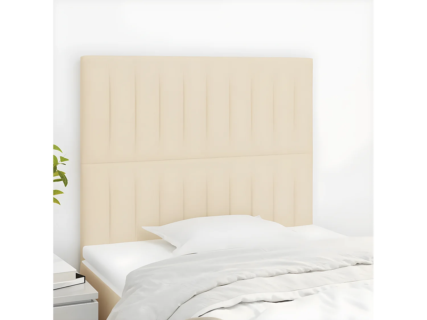 Têtes de lit 2 pièces Crème 80x5x78/88 cm Tissu