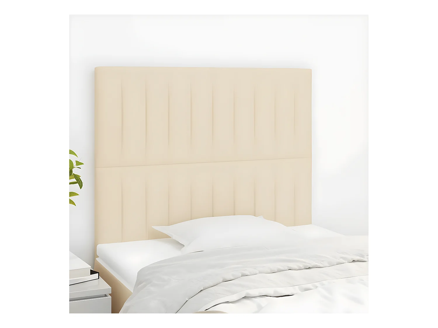 Têtes de lit 2 pièces Crème 80x5x78/88 cm Tissu