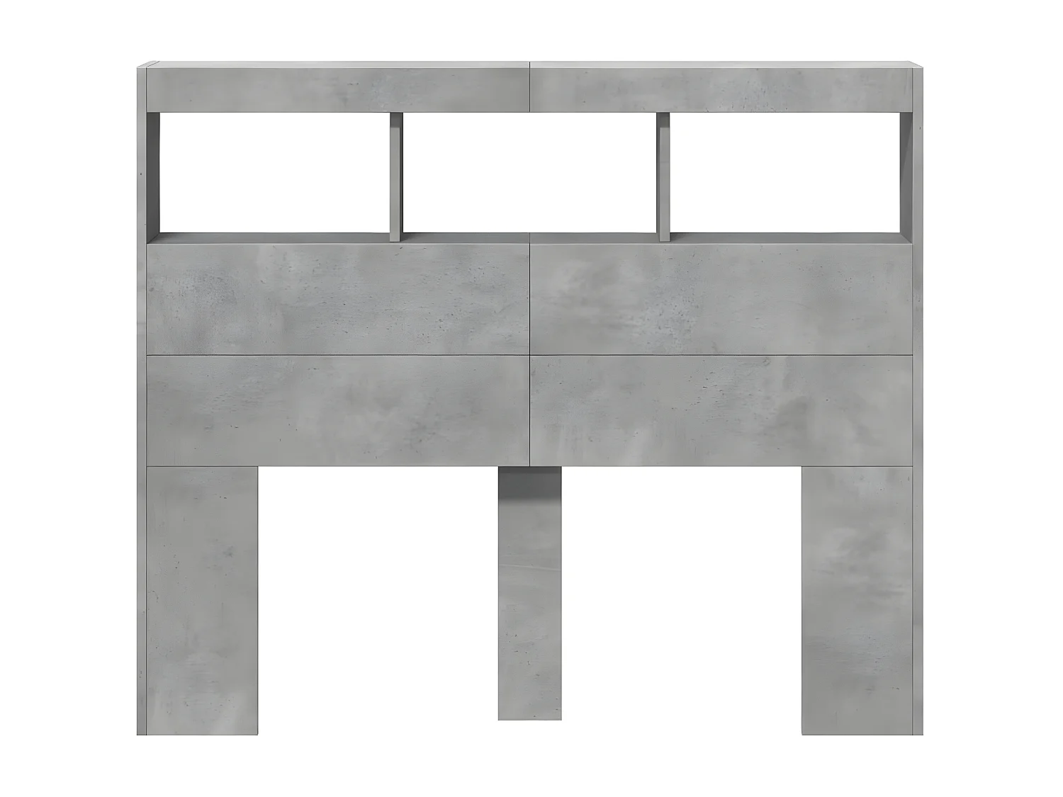 Armoire tête de lit avec LED gris béton 120x17x102 cm