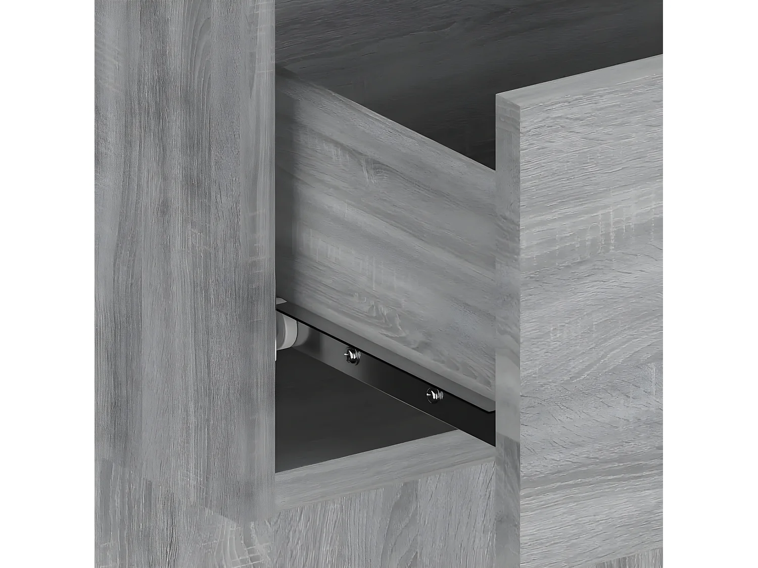 Cabeceira cama + armários madeira processada sonoma cinzento