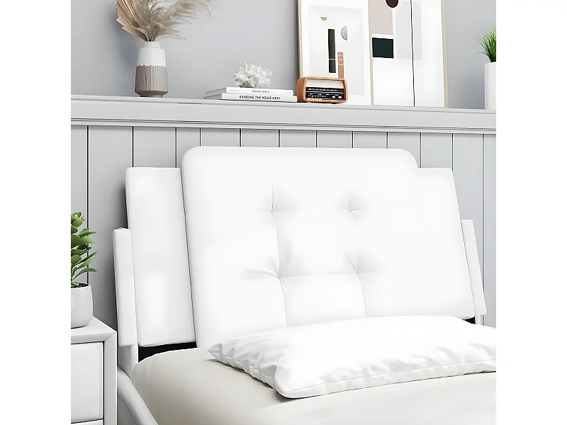 Coussin de tête de lit blanc 100 cm similicuir