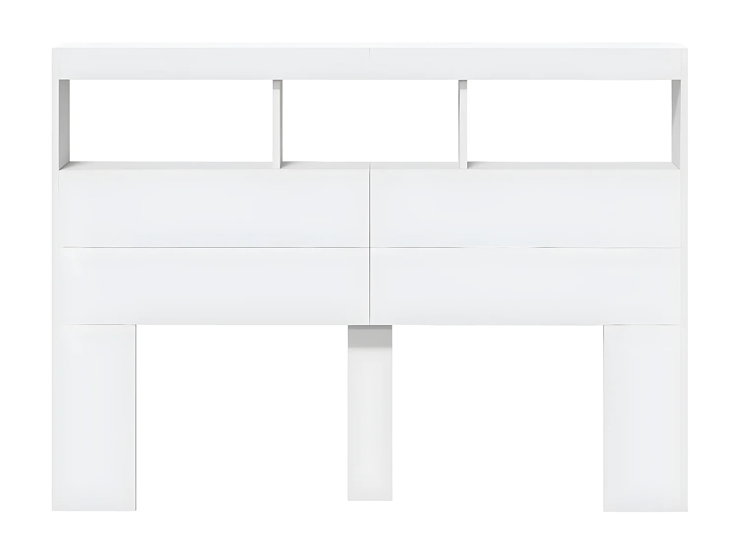 Armoire tête de lit avec LED blanc 140x17x102 cm