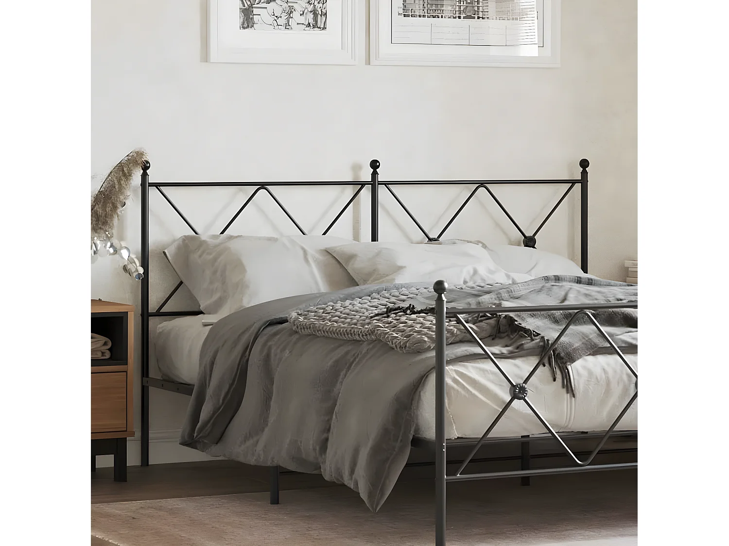 Tête de lit métal noir 150 cm