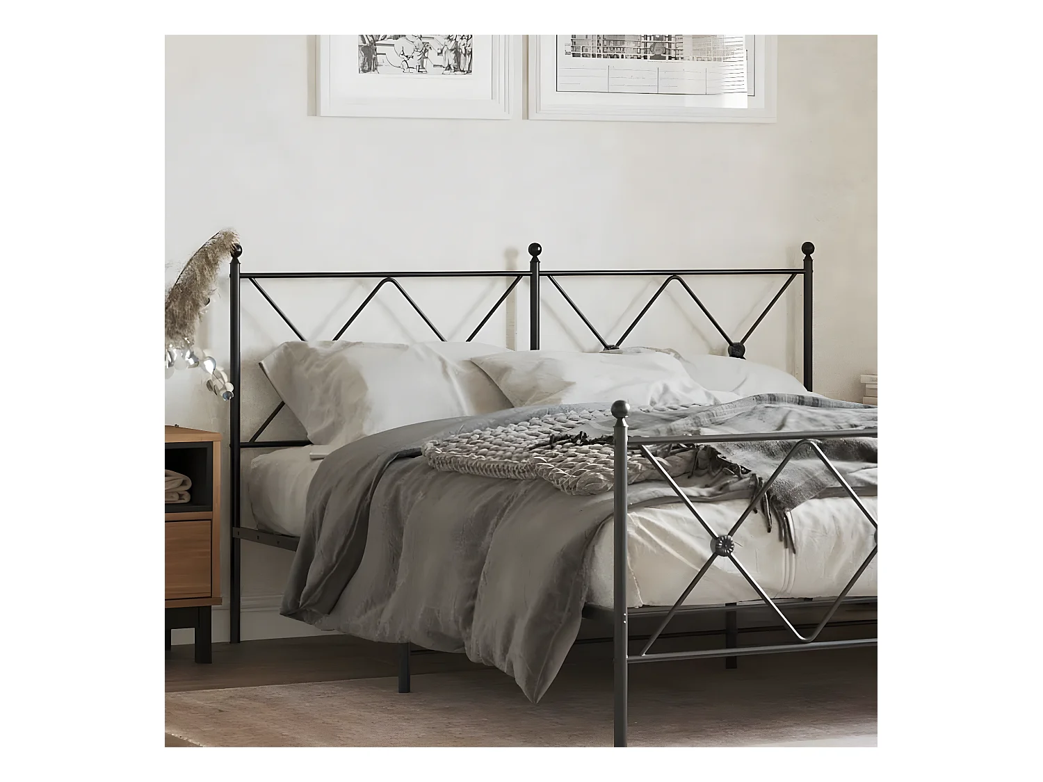 Tête de lit métal noir 150 cm