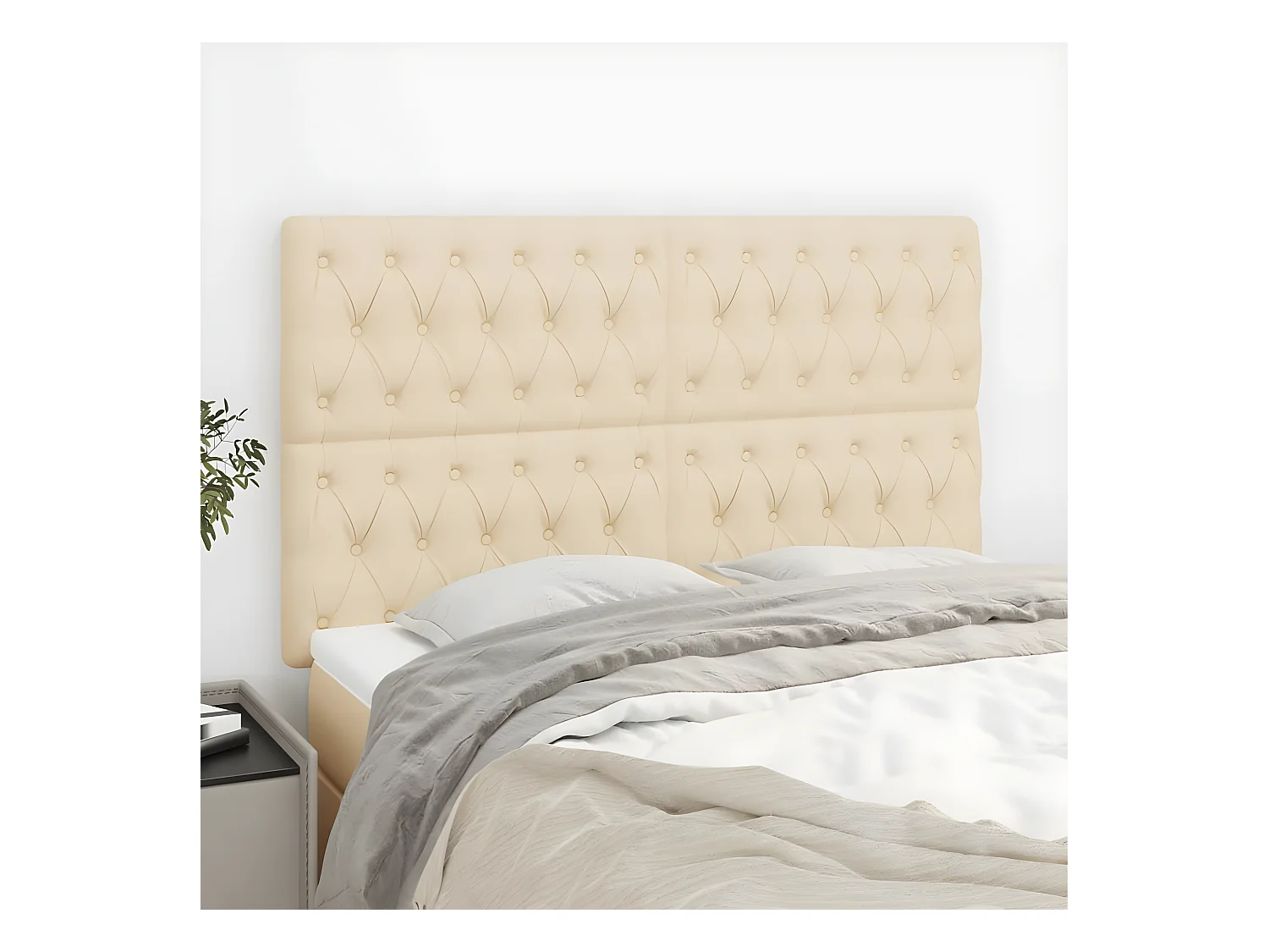 Têtes de lit 4 pièces Crème 80x7x78/88 cm Tissu