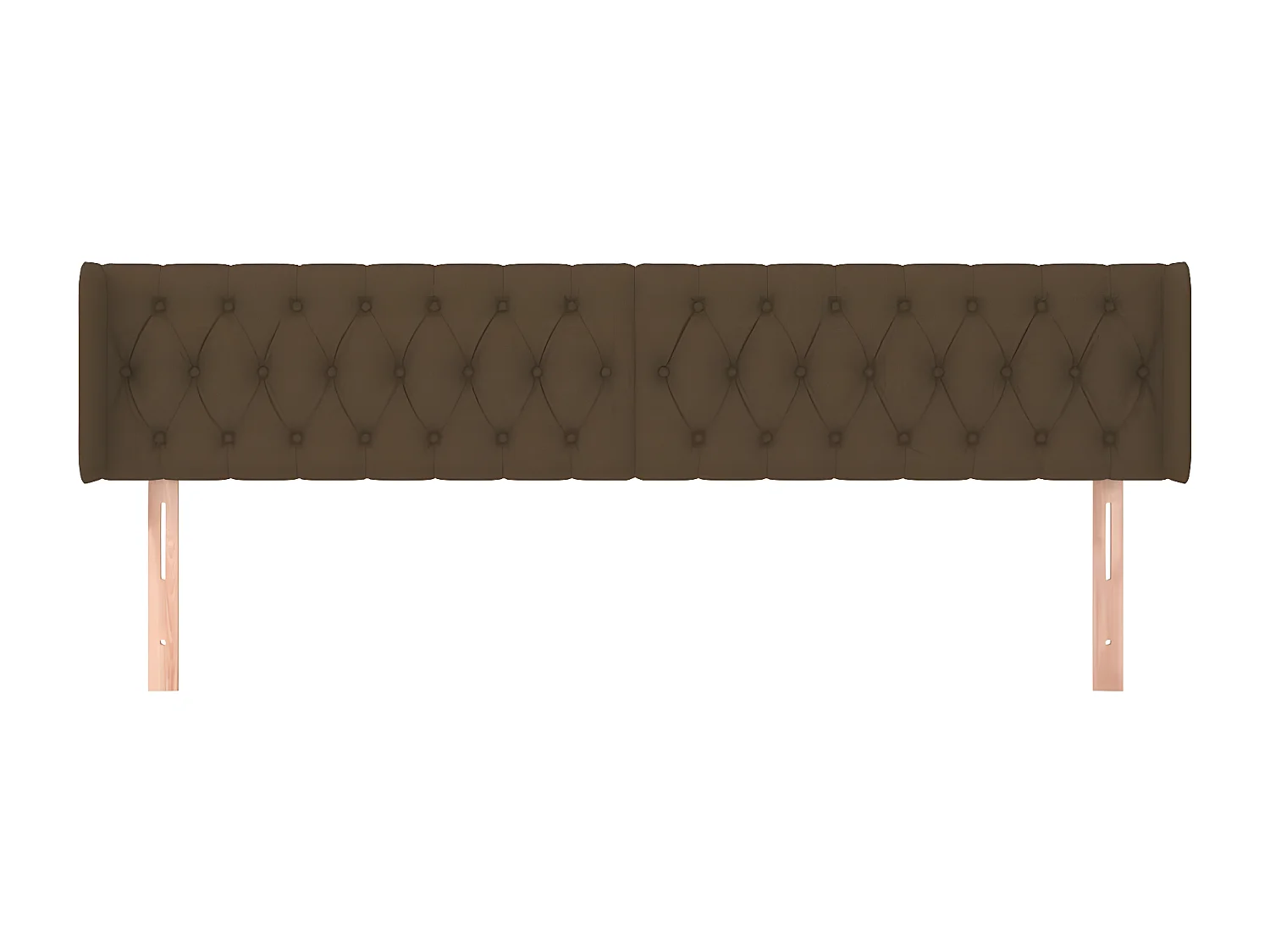 Hoofdbord met randen 183x16x78/88 cm stof donkerbruin