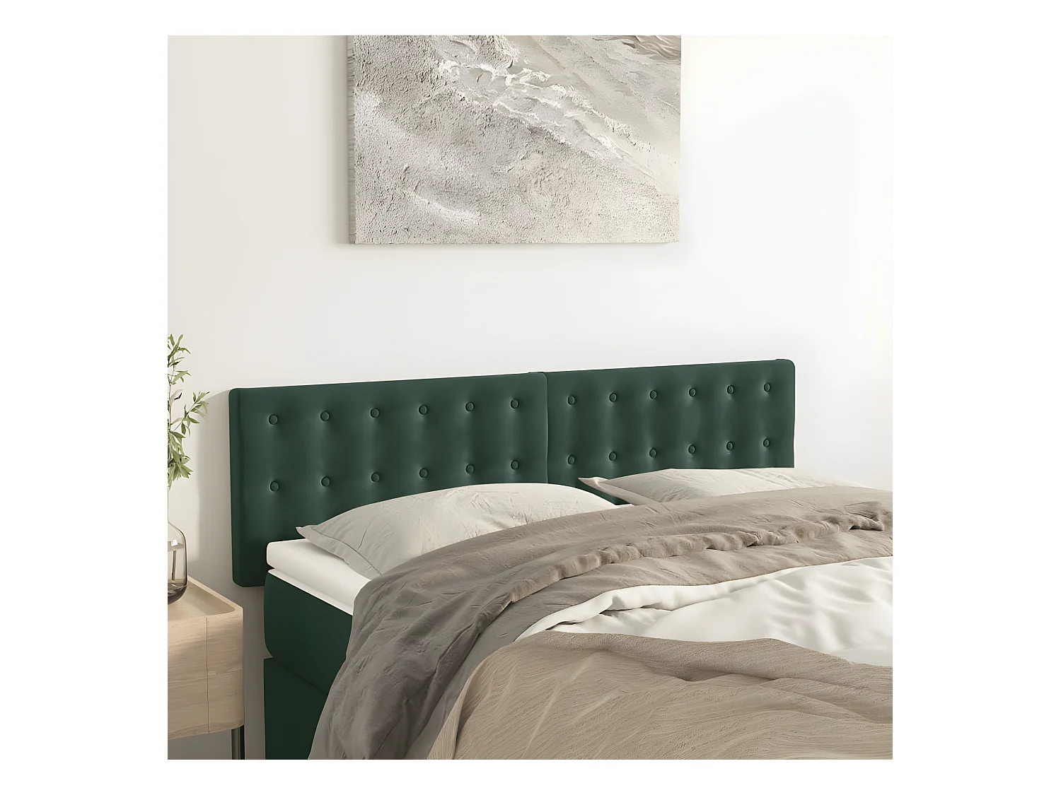 Têtes de lit 2 pièces Vert foncé 72x5x78/88 cm Velours