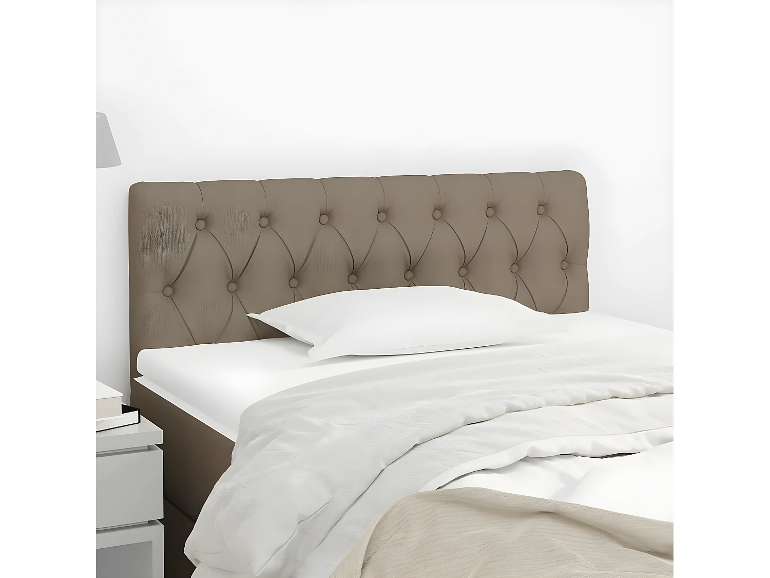 Tête de lit Taupe 100x7x78/88 cm Tissu