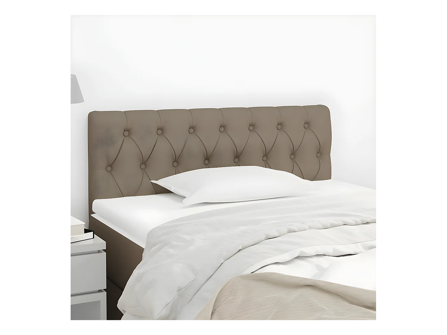 Tête de lit Taupe 100x7x78/88 cm Tissu