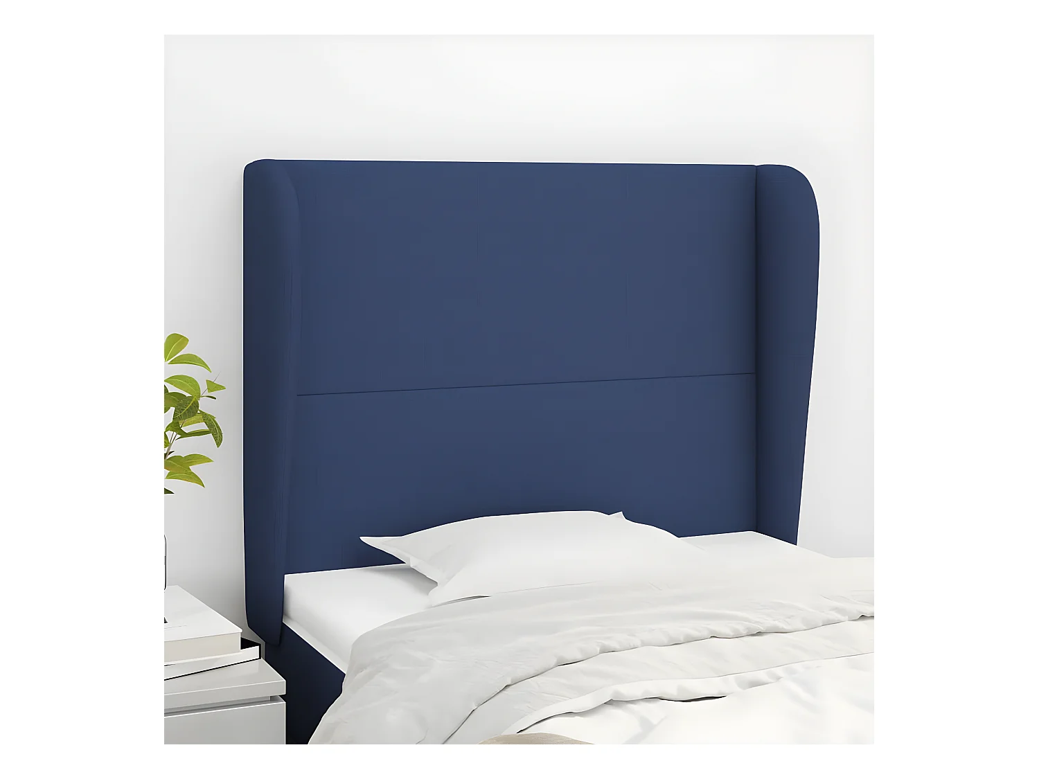 Tête de lit avec oreilles Bleu 83x23x118/128 cm Tissu