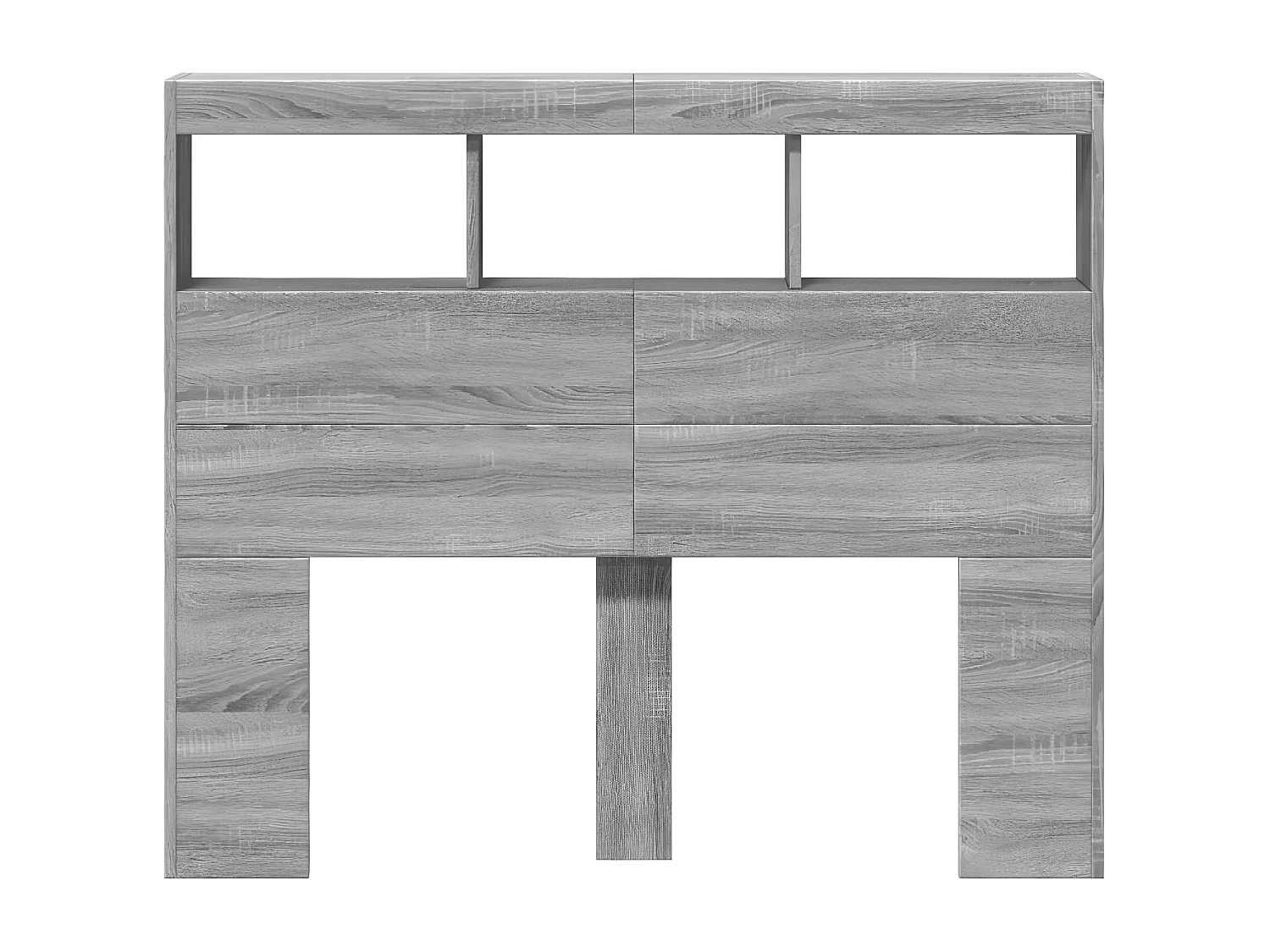 Armoire tête de lit avec LED sonoma gris 120x17x102 cm