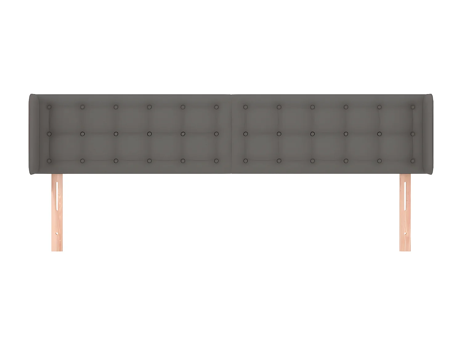 Tête de lit avec oreilles Gris 203x16x78/88 cm Similicuir