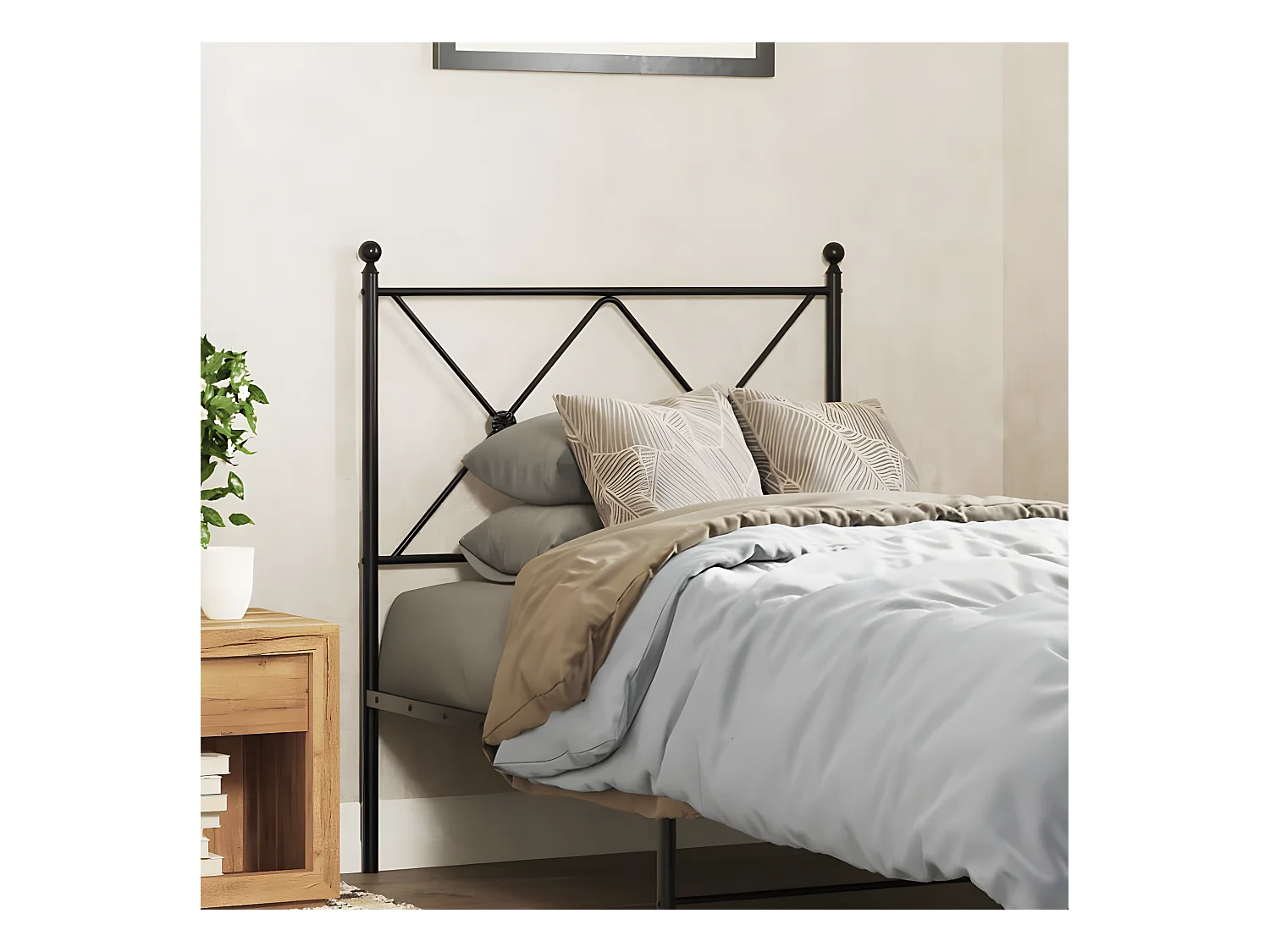 Tête de lit métal noir 80 cm