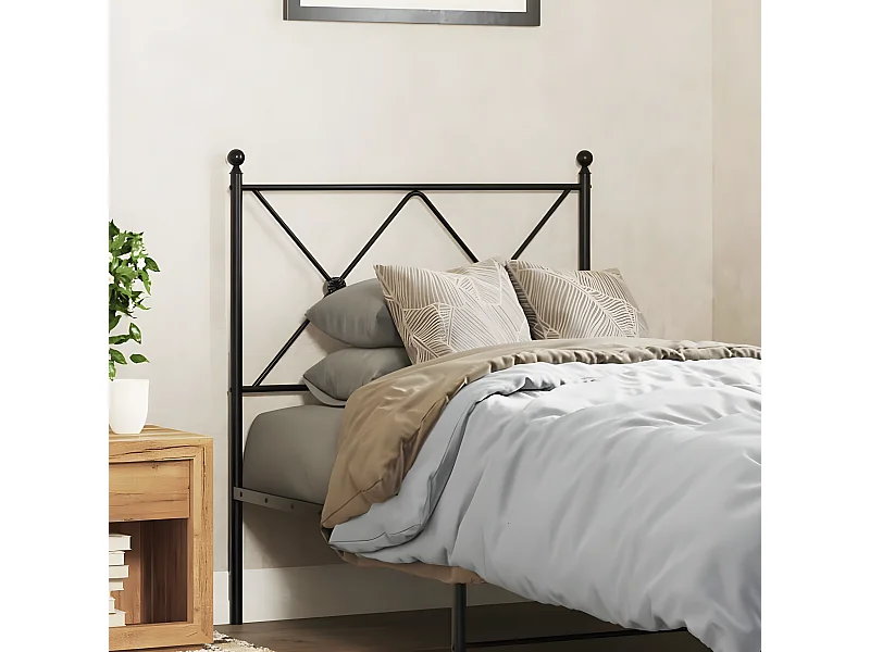 Cabeceira de cama 80 cm metal preto