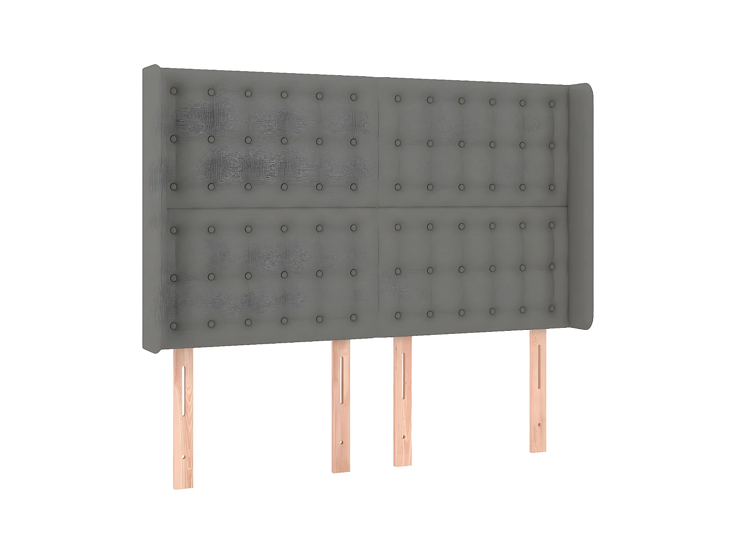 Tête de lit à LED Gris foncé 147x16x118/128 cm Tissu